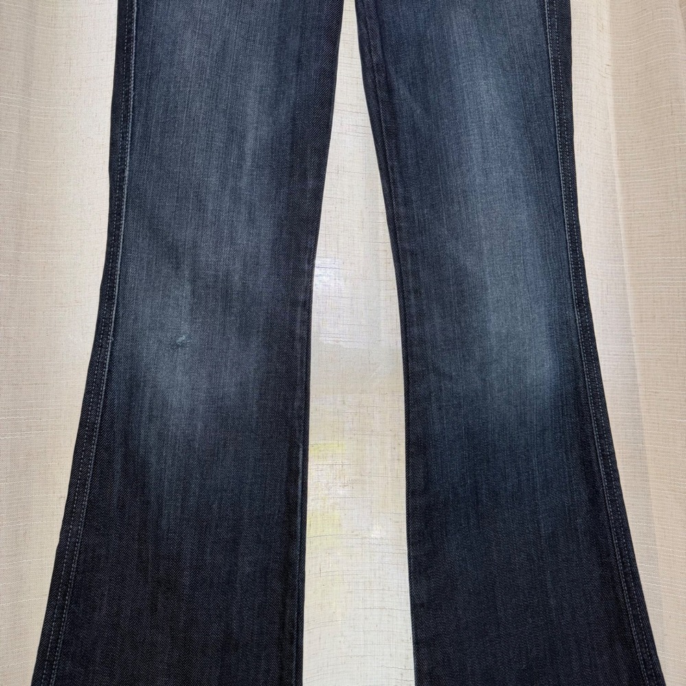 7 For All Mankind A Pocket Flare Jeans Dark Wash‎ Blue Denim Women's Size 26 - Picture 4 of 11